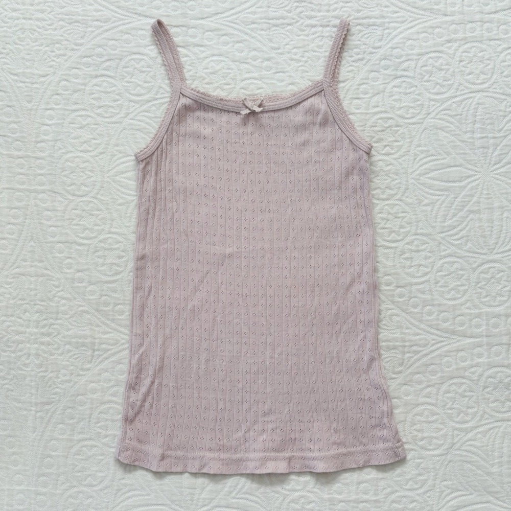 Jamie Kay Girls' Cotton‎ Pointelle Singlet, Old Rose